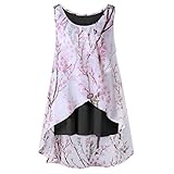 NREALY Women Summer Beach Flowers Vest Top Sleeveless Blouse Casual Tank Loose T-Shirt