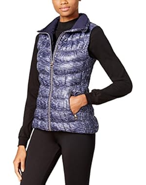 Womens Performance Puffer Vest Jacket Medium M Blue Purple