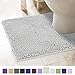 ITSOFT Non-Slip Shaggy Chenille Toilet Contour Bathroom Rug with Water Absorbent, 24 x 21 Inches U-Shaped Light Gray