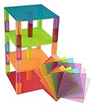 Premium Clear Colors Blue, Clear, Green, Magenta, Orange, and Red Stackable Base Plates - 12 Pack 6