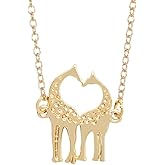 BlingNuts Giraffe Necklace Giraffe Pendant Stainless Steel Family Heart Necklace Jewelry Gifts for Women Mother Daughter