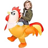 Lokreni Inflatable Costume For Kids Rooster Ride On Chicken Costume Halloween Costumes Blow up Costumes Unisex Children For Boy Girl