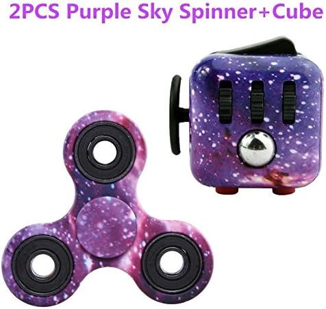 mout- Fidget Spinner night star Fidget Killing Time Toys for For ADD, ADHD, Anxiety, and Autism Adult and Childrenl,fidget cube and spinner bundle