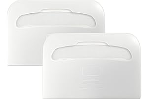 ENBATH Commercial Toilet Seat Cover Dispenser Wall Mount (2-Pack), White Half-Fold Toilet Seat Cover Holder for Bathroom/Restroom