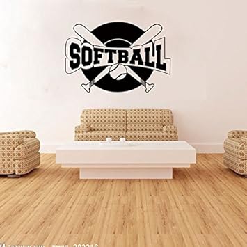 Amazon De Gouzi Softball Abnehmbare Wasserdichte Baseball Wand Dekoration Ideen Fur Abnehmbare