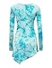 Lock and Love LL WT1062 Womens V Neck Long Sleeve Tie Dye Handkerchief Hem Tunic XL Aqua