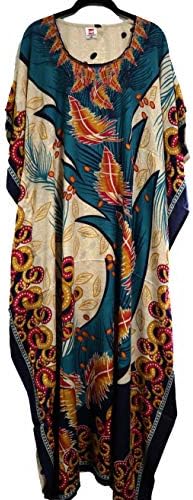 New Ladies Kaftan Print Beach Caftan Dress Womens Tribal Beach One Size