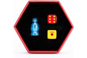 METALLIC DICE GAMES FanRoll Compatible with Catan Premium Robber & Metal Dice Set, Cat's Eye Aquamarine