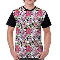 BlountDecor Performance T-Shirt,Tropical Flowers Garden Fashion Personality Customization