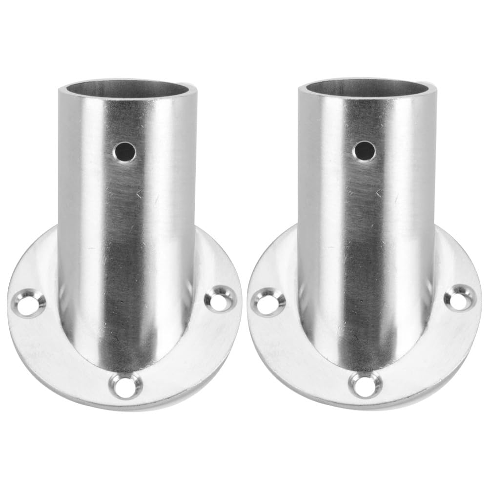 PRETYZOOM Beveled Clothes Rod Holder 2-Pack Angled Closet Pole Socket Wall Mount Support for Wardrobe Rail and Shower Curtain Rod Corner Installation