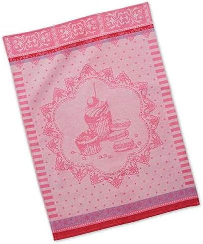 "Macarons" French-Inspired Jacquard Tea / Kitchen Towel, 100 Percent Cotton, 20" x 28"