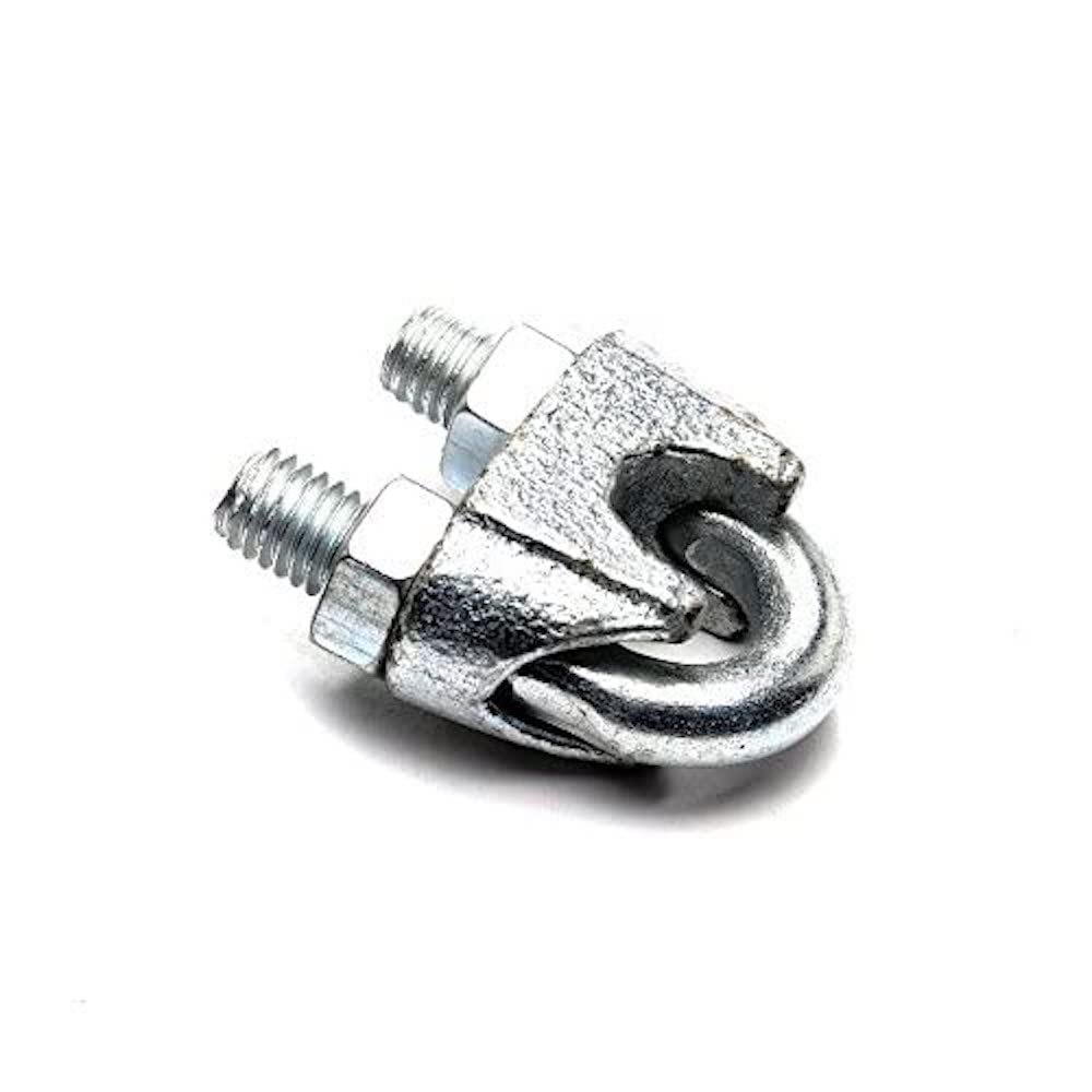 Merriway BH04217 (2 Pcs) Wire Rope Cable Clamp, Galvanised 12 mm, 1/2 inch - Pack of 2 Pieces