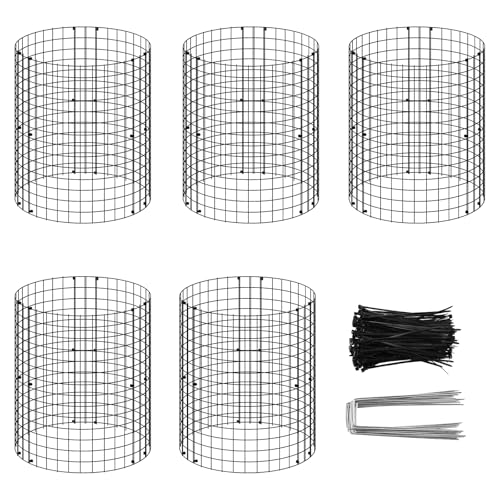 15Pcs Plants Protector from Animals 13.7inch Metal Mesh Plants Cages to Keep Animals Out Rustproof Garden Protection Covers for Indoor Outdoor Garden ZJMCAJY(Blackish Green,15)