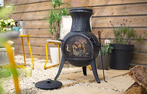 Cuba Large Steel La Hacienda Cast Iron Chiminea Garden Patio Heater Log