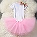 NNJXD Girl Newborn It's My 1st Birthday 3 Pcs/4 Pcs Outfits Romper+Skirt+Headband(+Leggings) Size 1 (1 Year) Pink