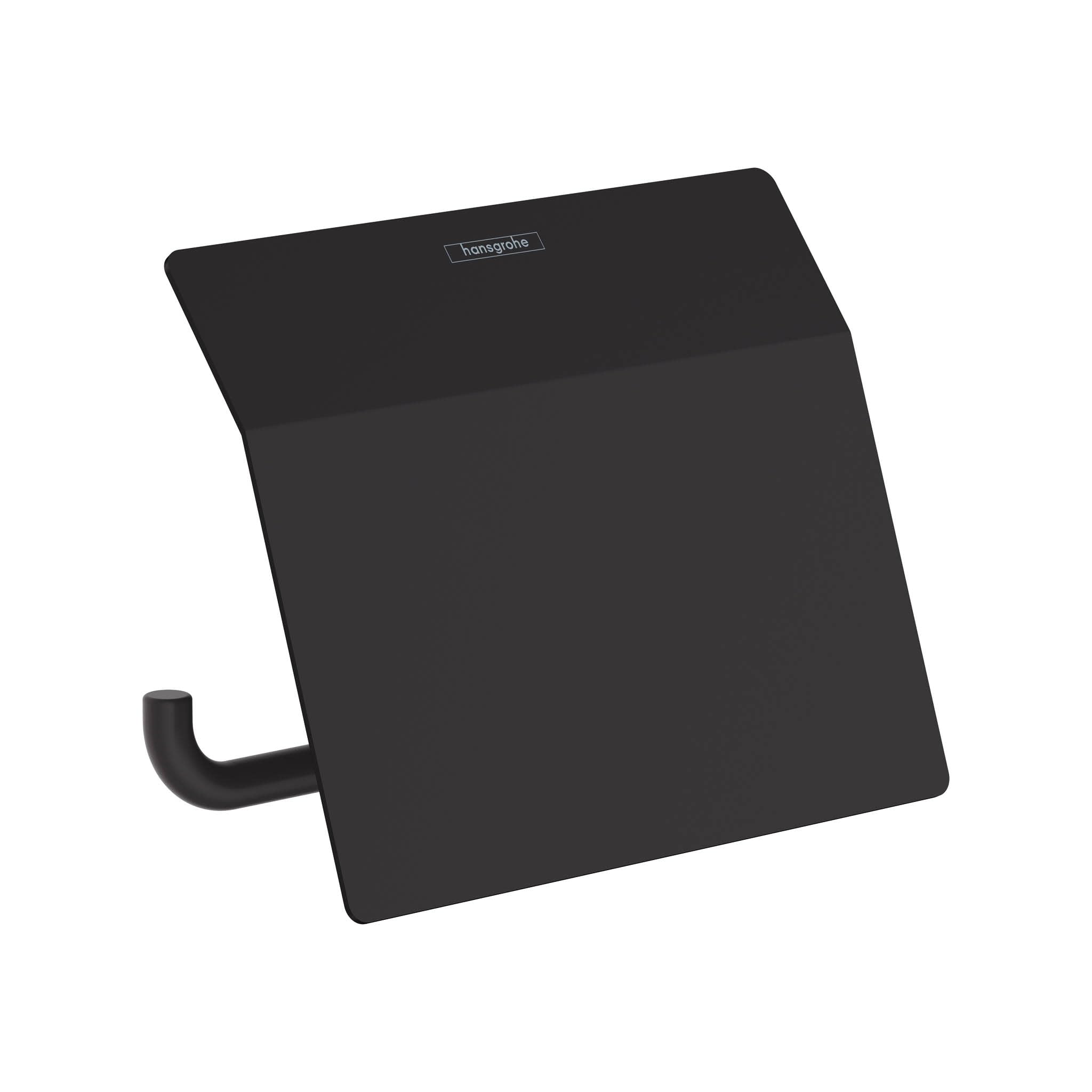 hansgrohe AddStoris Roll holder with cover, matt black, 41753670