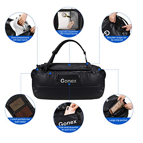 Gonex Foldable Duffle Bag Heavy Duty Duffel with Backpack Straps Water Repellent Load Hauler for