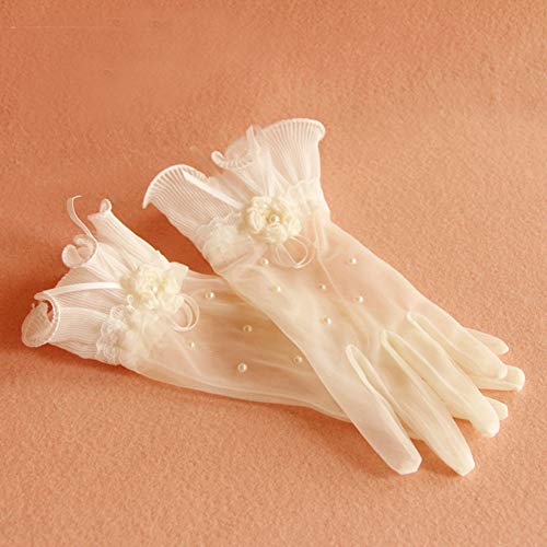 Elegant Satin Lace Gloves Bridal Gloves for Bride Flower Girls Women Wedding Prom Party