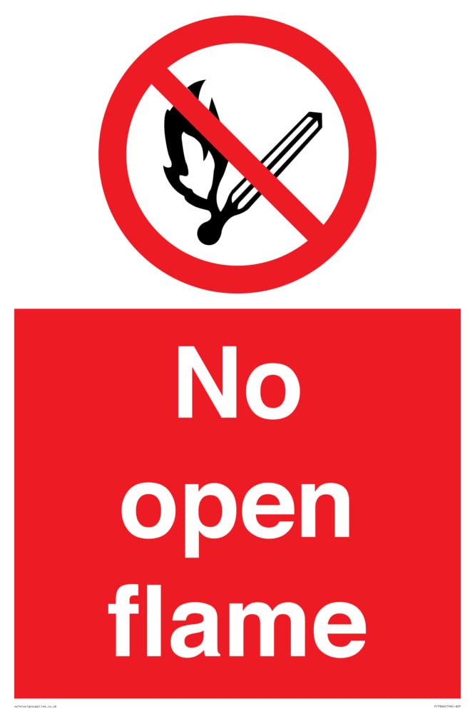 No open flame Sign - 400x600mm - A2P