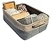 Kipod Fabric Jute Storage Basket - Compact For Toys, Clothing, Office, Closet organizer - Man, Woman, Boys and Girls - Grey