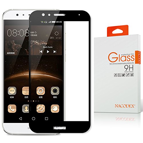 [Black] Huawei G8 / G7 Plus Tempered Glass, [1 Pack] Nacodex HD Full Cover Tempered Glass Screen Protector Film ([1 Pack] For Huawei G8/ G7 Plus - Black)