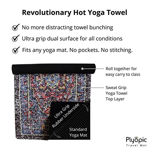 Plyopic-Travel-Yoga-Mat-Foldable-3-in-1-MatYoga-TowelHygienic-Mat-Topper-Sweat-Grip-Surface-and-Non-Slip-Rubber-Backing-For-Yoga-Pilates-Fitness-and-Exercise-Portable-and-Eco-Friendly