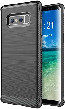 Galaxy Note 8 Case, SunMax [Updated Version] Brushed Metal Design [Flexible &amp; Slim] Dynamic Stroked Line Pattern Durable Anti Slip Impact Shock Absorbent Case for Samsung Galaxy Note 8 Case (Black)