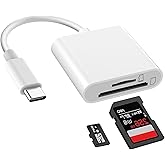 USB C SD Card Reader, Doule Slot SD/TF Card Reader, High Speed Type C to SD/TF Memory Card for iPhone 16/15, MacBook, iPad, G