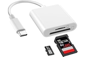 USB C SD Card Reader, Doule Slot SD/TF Card Reader, High Speed Type C to SD/TF Memory Card for iPhone 16/15, MacBook, iPad, G