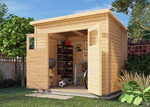 Alpholz Gerätehaus Mollie aus Fichten-Holz | Gartenhaus mit 14mm Wandstärke | Holzhaus inklusive Montagematerial…