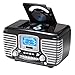 Crosley CR612-BK Corsair Retro AM/FM Dual Alarm Clock Radio with CD Player, Black