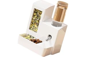 Quhoxdye Guinea Pig Food Water Dispenser, Hamster Water Bottle, 2 in 1 No-Drip Automatic Dispenser for Guinea Pig Cage, Hangi