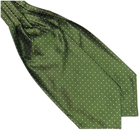 Polka Dot Mens Long Polyester Scarves/Cravat Ascot Ties Handkerchief Gentlemen Colors:Green