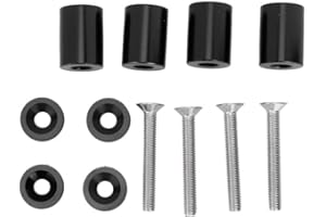 Suuonee Hood Spacer Riser Kit, Ventilation Hood Spacer Riser Kit for Aluminum Alloy Engine Bonnet Suitable for 6mm Engine(Black)