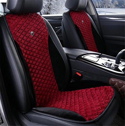 KRISMILEN Car Massage Heated Cushion 12V Seat Hot Heater Heated Pad Relieving Back And Leg Pressure Cushion Winter Warmer Cover Black Wine Red 1pcs , wine red