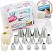 28-Pcs Premium Cake and Cupcake Decorating Kit+our Exclusive eBook Icing For Beginners, The practical guide to Cake Decorating, 14 Professional Piping Tips, 10 Pastry Bags, 3 Couplers and Storage Case