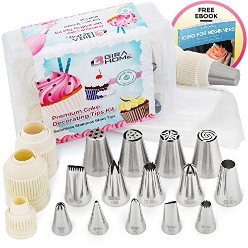 Premium, All in One Cake Decorating Tips Kit, includes Piping Bags and