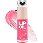 C-LUX Lip Oil Heart Dreamy, Hydrating Lip Oil Gloss with Non Sticky Shine, Lightweight Nourishing Lip Treatment for Dry Lips, Cruelty Free Paraben Free, 10 ml
