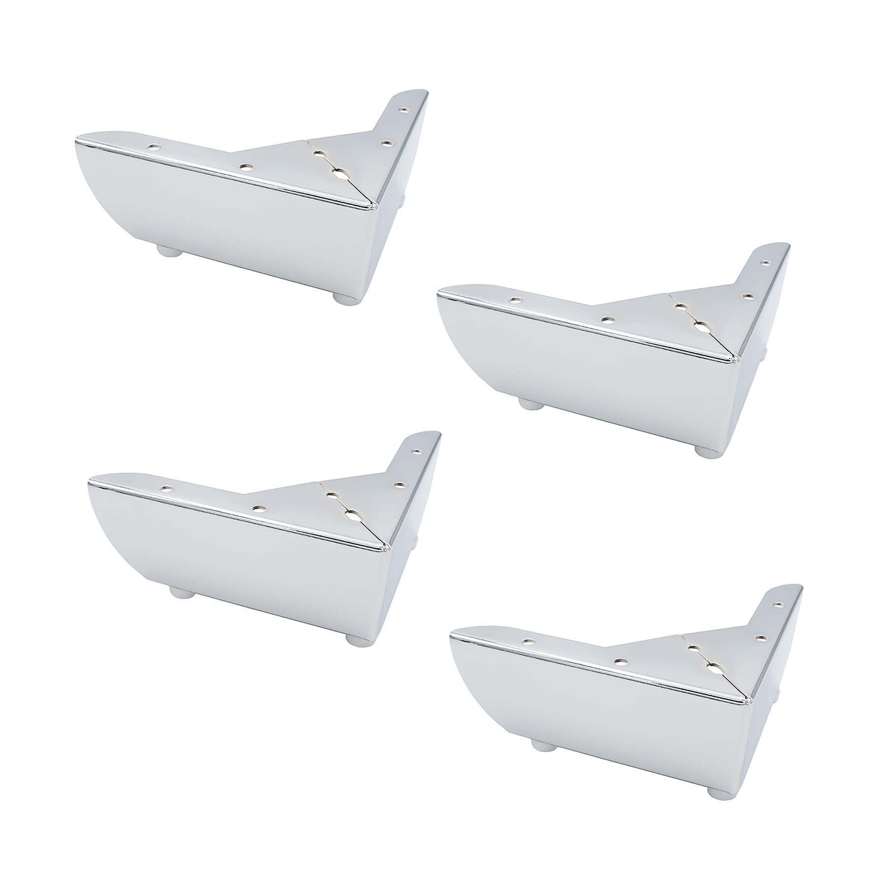 LIKERAINY Heavy Duty Legs for Cabinet DIY Furniture Sofa Table Worktop Height 50mm with Free Screws and Protector Feet Stable Construction Metal Silver Pack of 4