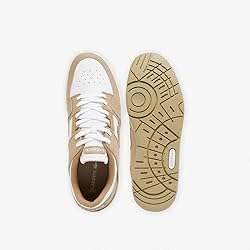 Lacoste Mens Court Cage Sneaker, LT BRW/WHT, 11.5
