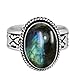 Labradorite Ring Size 10 Sterling Silver Plated For Women, August Birthstone Southwest Bohemian Handmade Jewelry Christmas Mother's Day Gifts For Her