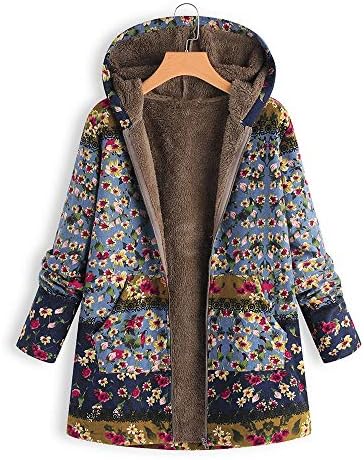 Long Sweatshirts For Women Fashion Sale Clearance 2018 New Casual Oversized Sweatshirts For Women Womens Winter Warm Outwear Floral Print Hooded Pockets Vintage Oversize Coats
