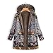 LISTHA Floral Hooded Coat Plus Size Women Vintage Jacket Outwear Warm Overcoat