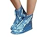 e-supao Women and Men Waterproof Shoes Cover Rain Snow Boots Covers Reusable Slip-Resistant Rain Covers (XL, Blue)