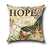 MFGNEH 4 Pack Vintage Style Home Decor Cotton Linen Butterfly Pattern Throw Pillow Covers 18x18