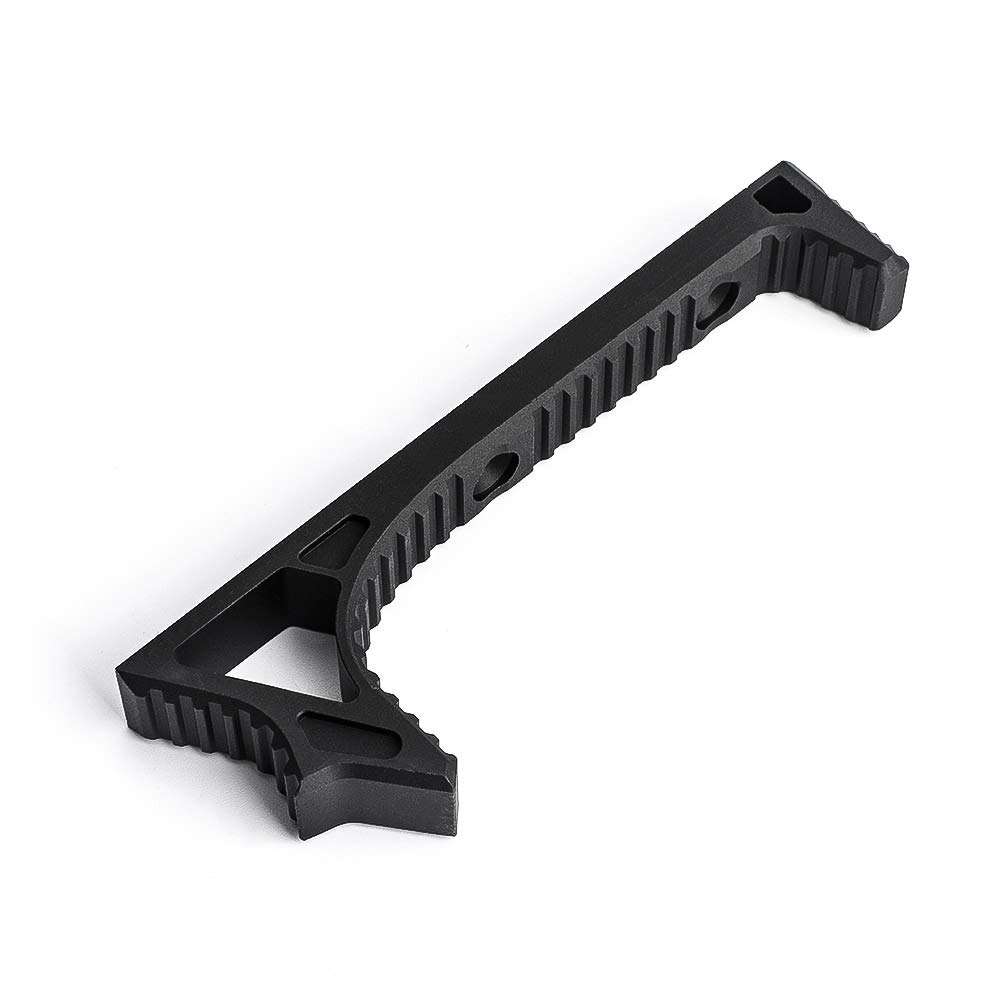 SBGJMY Tactical Keymod Foregrip Aluminum Link Curved Angled Hand Stop Front Grip Foregrip for Keymod Handguard System (Black)