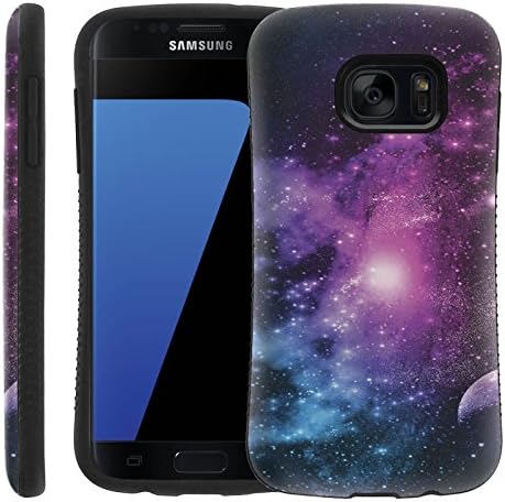 [Purple Galaxy ] Samsung Galaxy S7 [SHOCK] Dual Layer Rugged Dirtproof Shockproof PC TPU Bumper [Hybrid Armor] Drop-Protection for [Samsung Galaxy S7]