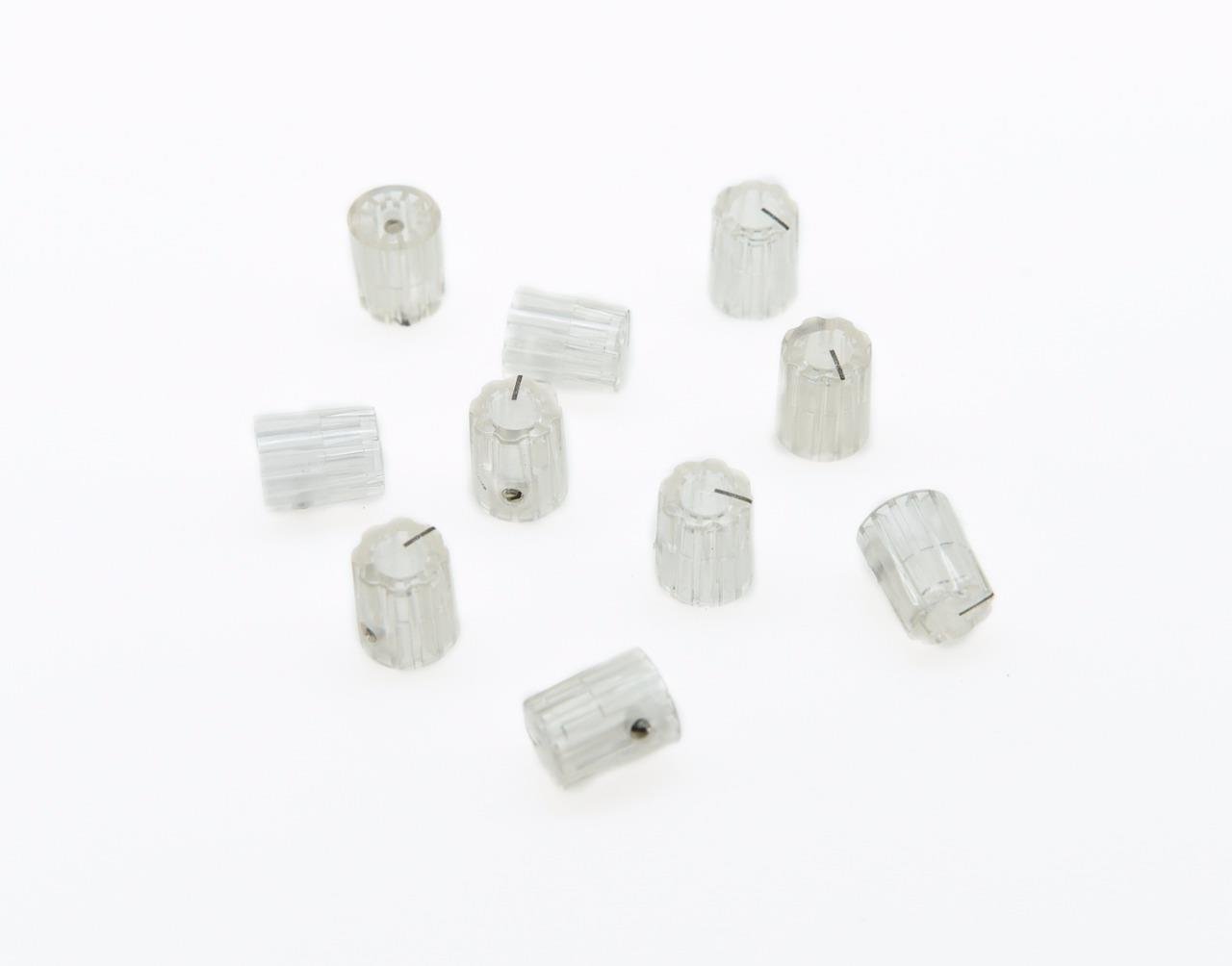 Dopro 10pcs Clear Guitar Scalloped Edge Amplifier Knob Transparent Cylinder Effect Pedal Knobs
