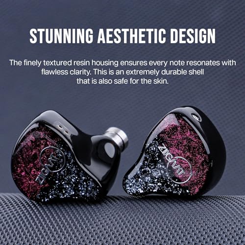 Linsoul ZiiGaat Odyssey In-Ear Earphones, 1DD+3BA IEM Hybrid Wired Gaming Earbuds, Professional Noise Isolating Earphones with Detachable Cable for Bass Lovers