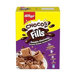 Kellogg’s Chocos Fills 250g | Double Chocolaty, Anytime Snack | 3 Grains: Oats, Wheat & Rice, Protein & Vitamin Rich, 0…